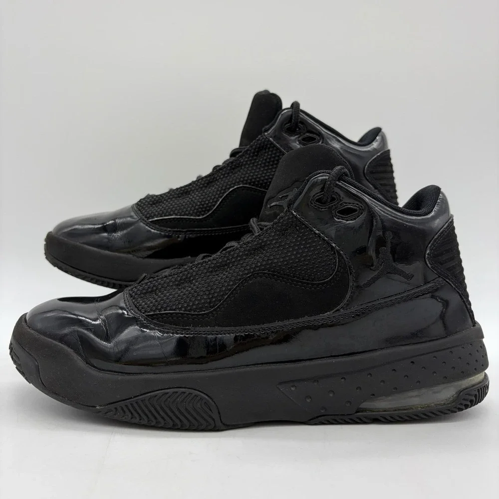 Nike Air Jordan Youth 7Y Sneakers Max Aura 2 Triple Black Athletic CN8094-005